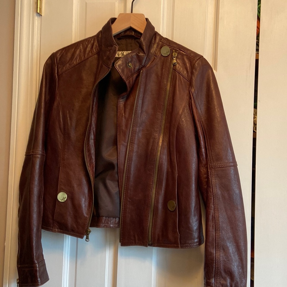 Dark brown leather jacket